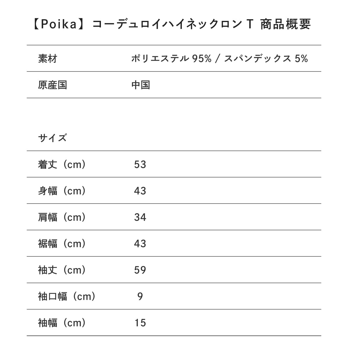 サイズ目安表