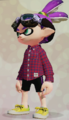 An Inkling boy wearing the Banana Basics.