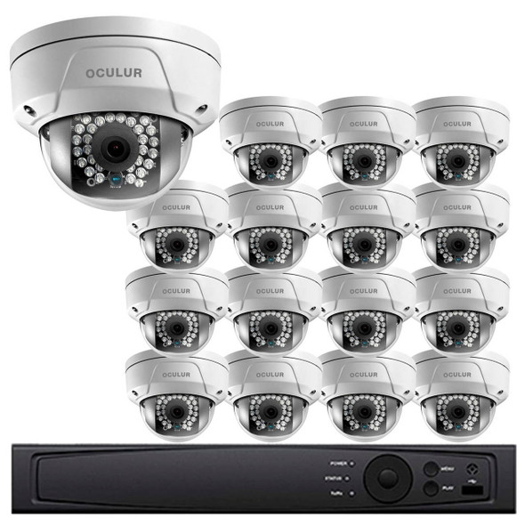 Dome IP Security Camera System, 16 Camera, Outdoor, 4MP Full HD, 4TB Storage, Night Vision, LTN8716-D4W - 1