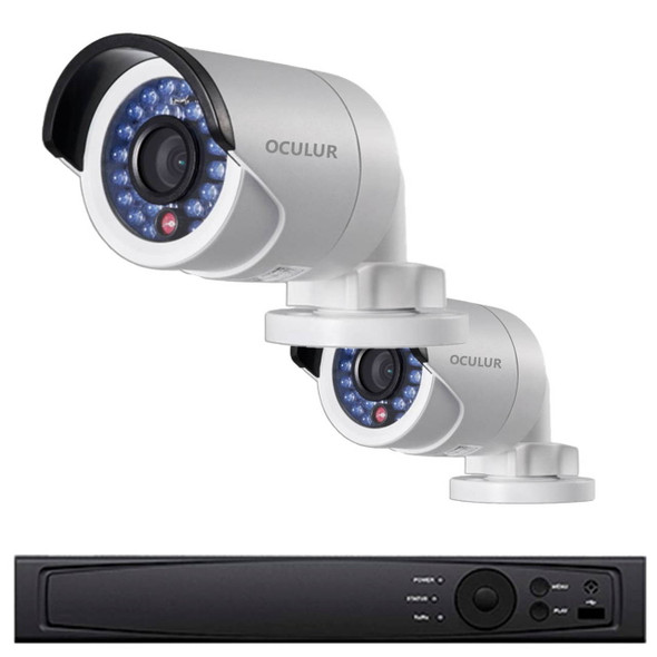 2-Camera Bullet IP Security Camera System, 4MP, 20fps at 2688x1520p, True WDR, Weatherproof, 1TB of Storage, LTN8702-B4W - 1