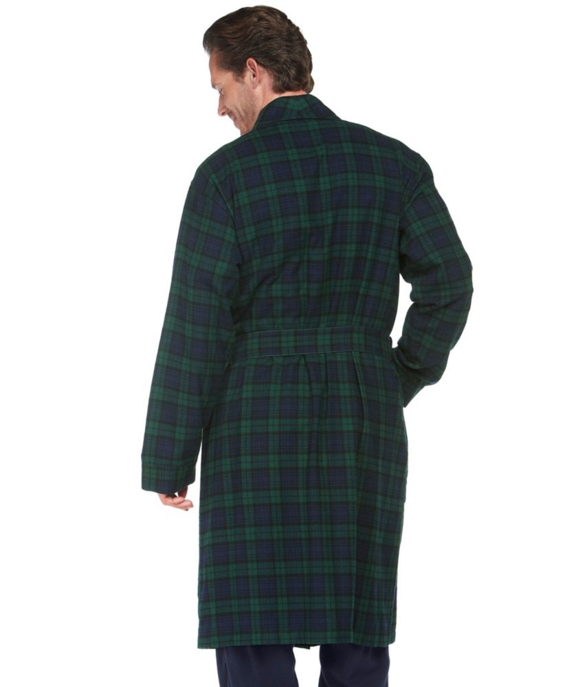 Men's Scotch Plaid Flannel Robe, Blue MacKellr, small image number 3