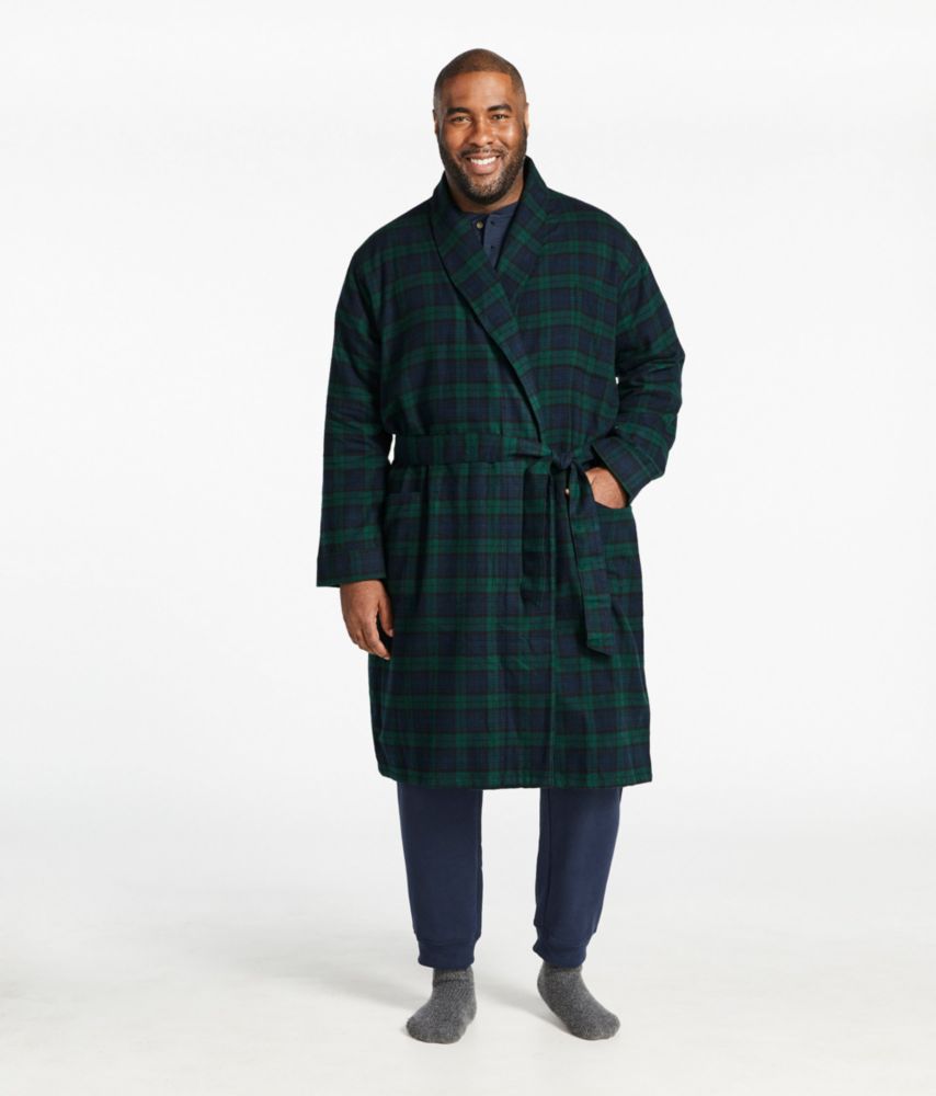 Men's Scotch Plaid Flannel Robe, Blue MacKellr, small image number 4