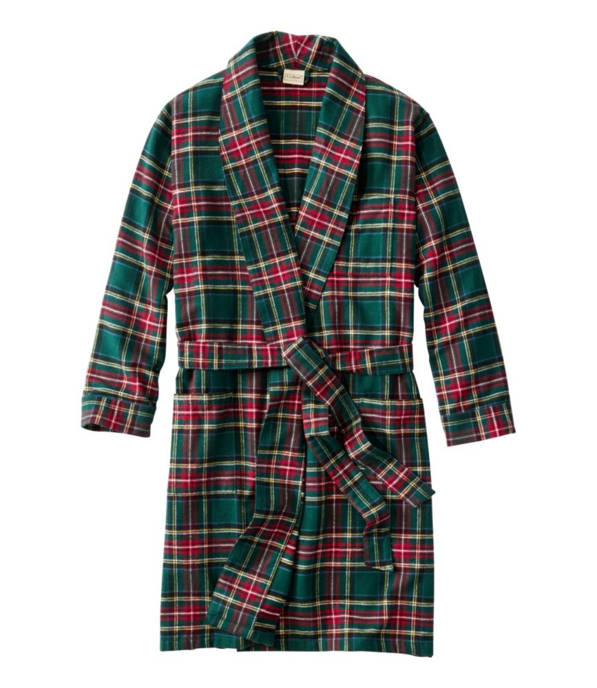 Men's Scotch Plaid Flannel Robe, Princess Mary, small image number 1