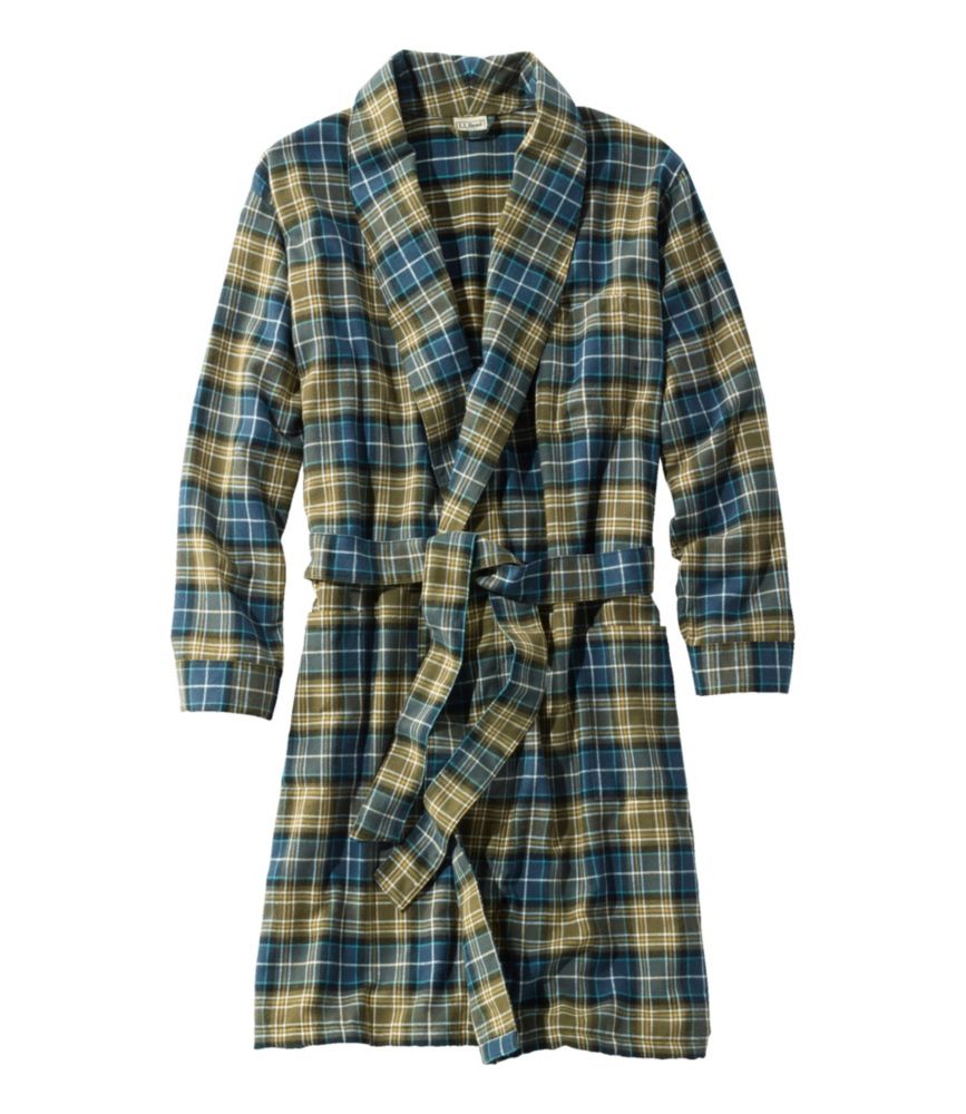 Men's Scotch Plaid Flannel Robe, Blue MacKellr, small image number 1