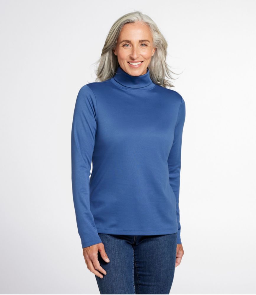 Women's Pima Cotton Turtleneck, Long-Sleeve