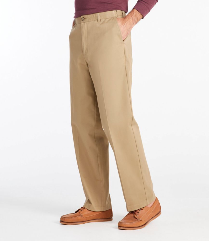 Men's Wrinkle-Free Double L® Chinos, Natural Fit, Hidden Comfort, Plain Front, Carbon Navy, small image number 4