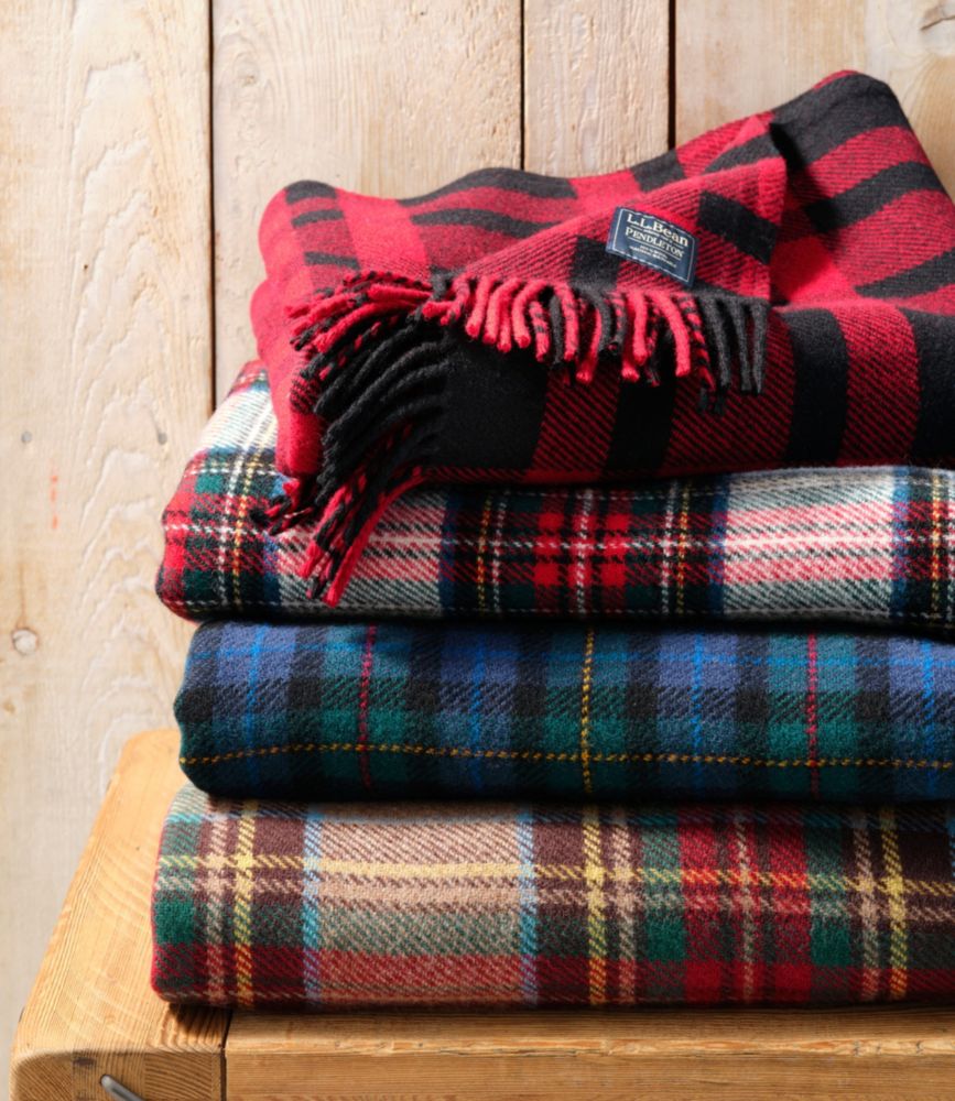 L.L.Bean Washable Wool Throw, Plaid 54" x 60", , small image number 3