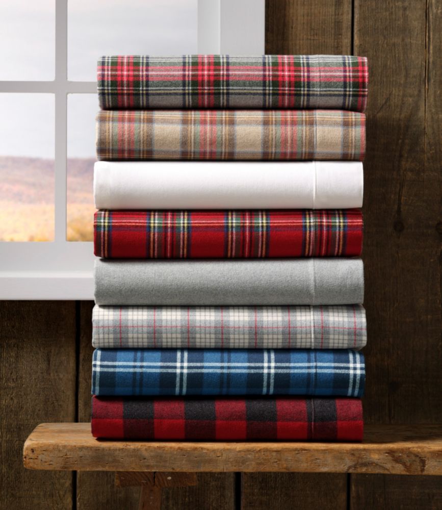 Heritage Chamois Flannel Sheet Collection, Plaid, Medium Gray Plaid, small image number 6