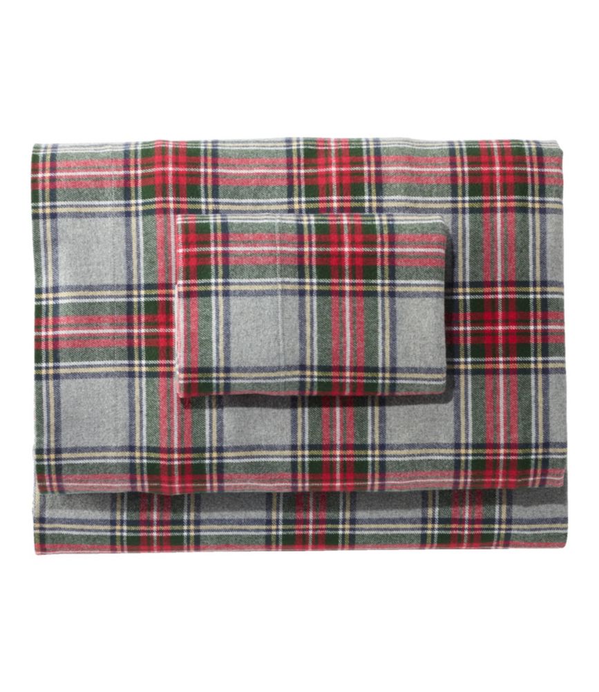 Heritage Chamois Flannel Sheet Collection, Plaid, Medium Gray Plaid, small image number 1