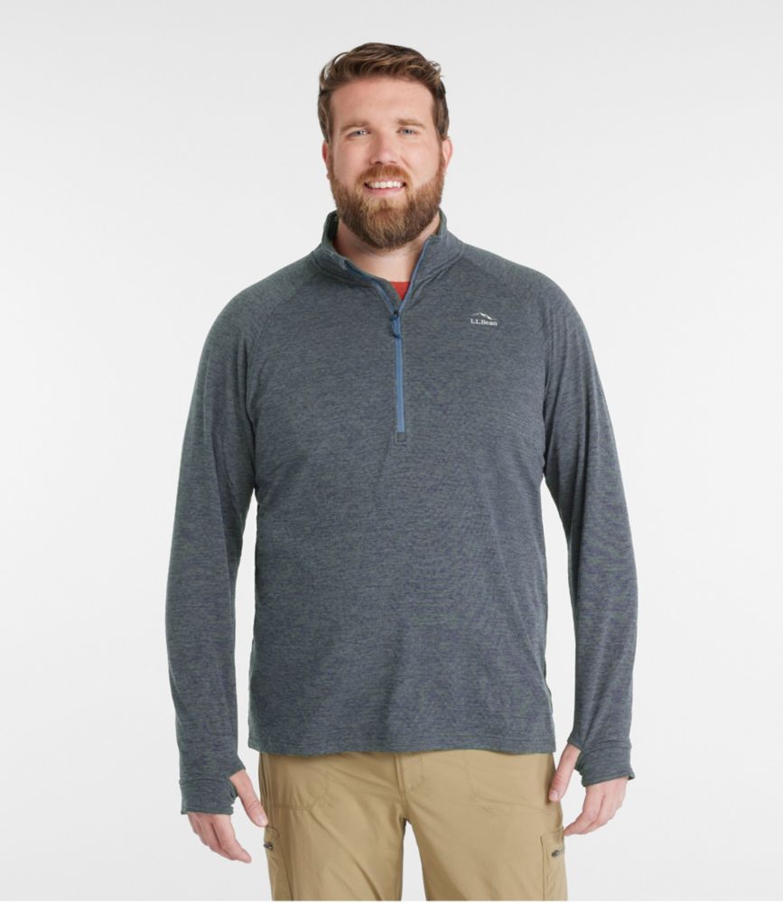 Men's Adventure Grid Fleece, Quarter-Zip, Dark Marine Blue, small image number 4