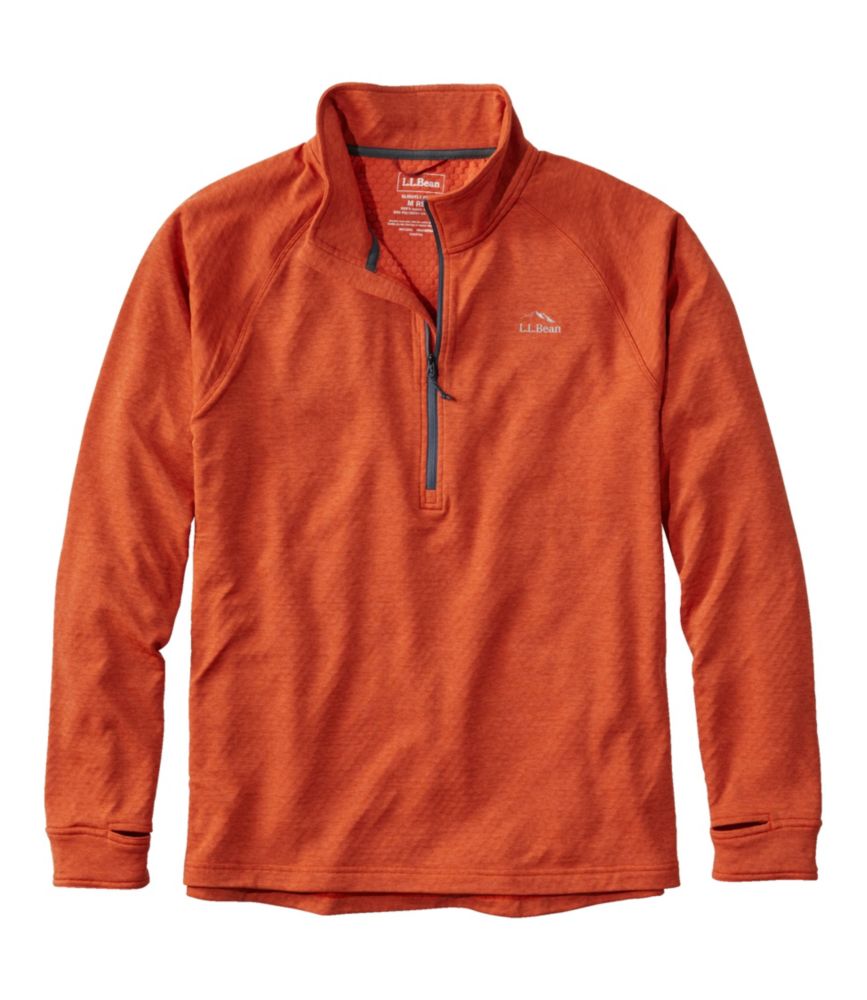 Men's Adventure Grid Fleece, Quarter-Zip, Orange, small image number 1