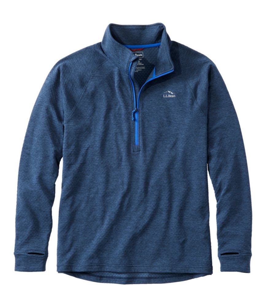 Men's Adventure Grid Fleece, Quarter-Zip, Dark Marine Blue, small image number 1