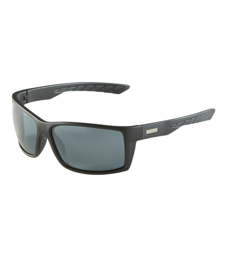 Adults' L.L.Bean Overland Polarized Sunglasses, Matte Black/Smoke Silver Flash, small image number 1