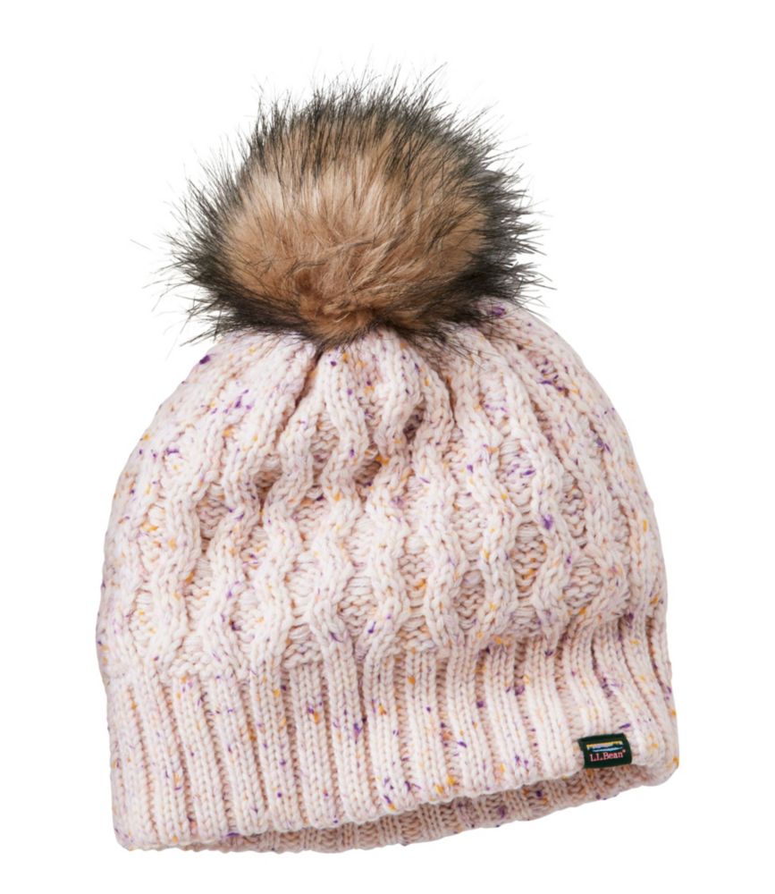 Kids' Cozy Cable Pom Hat, Stripe