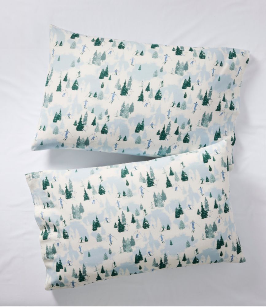 Skier Scenic Flannel Sheet Set Collection, Sea Salt, small image number 3