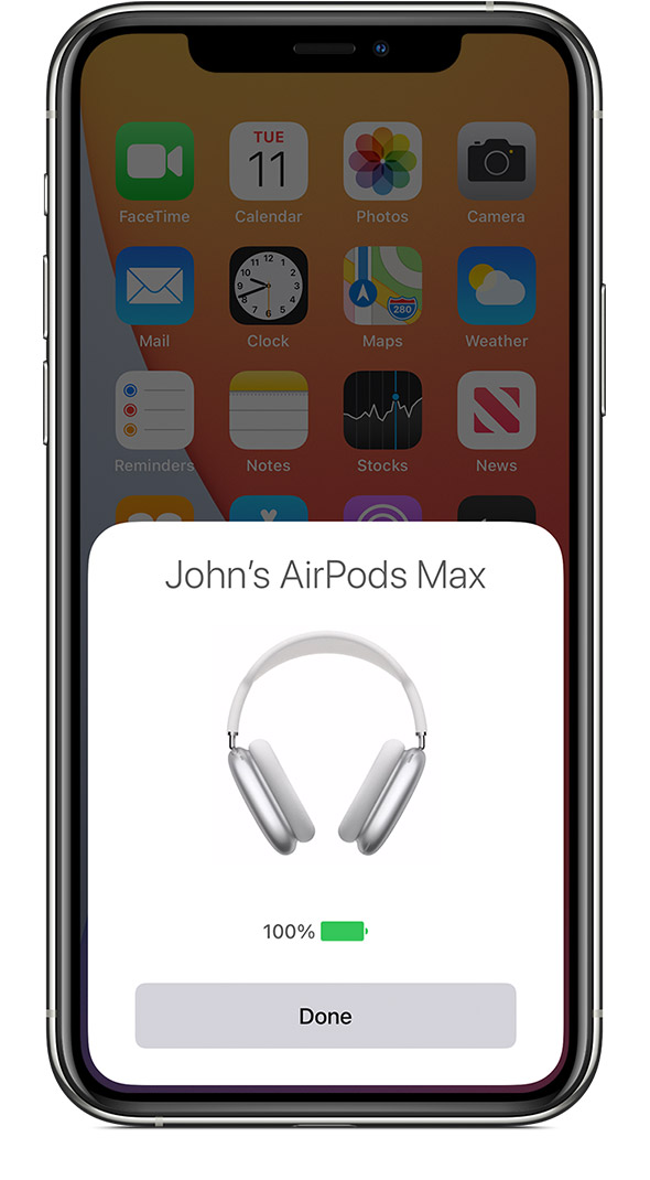 „AirPods Max“ įkrovimo būsena