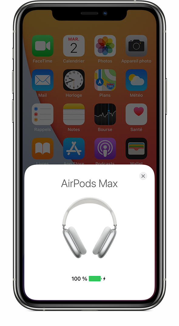 État de charge des AirPods Max