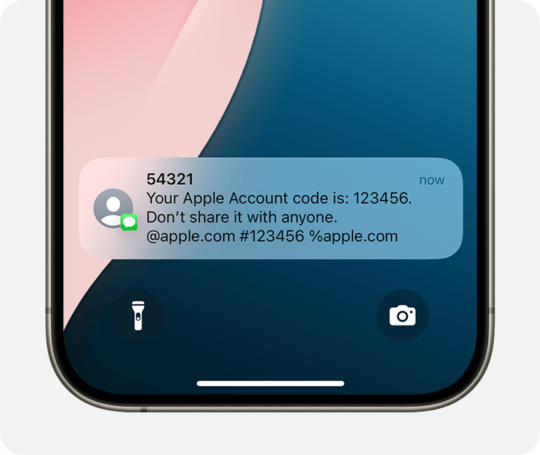 A verification code displays on a trusted iPhone