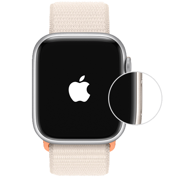 Apple Watch affichant le bouton latéral