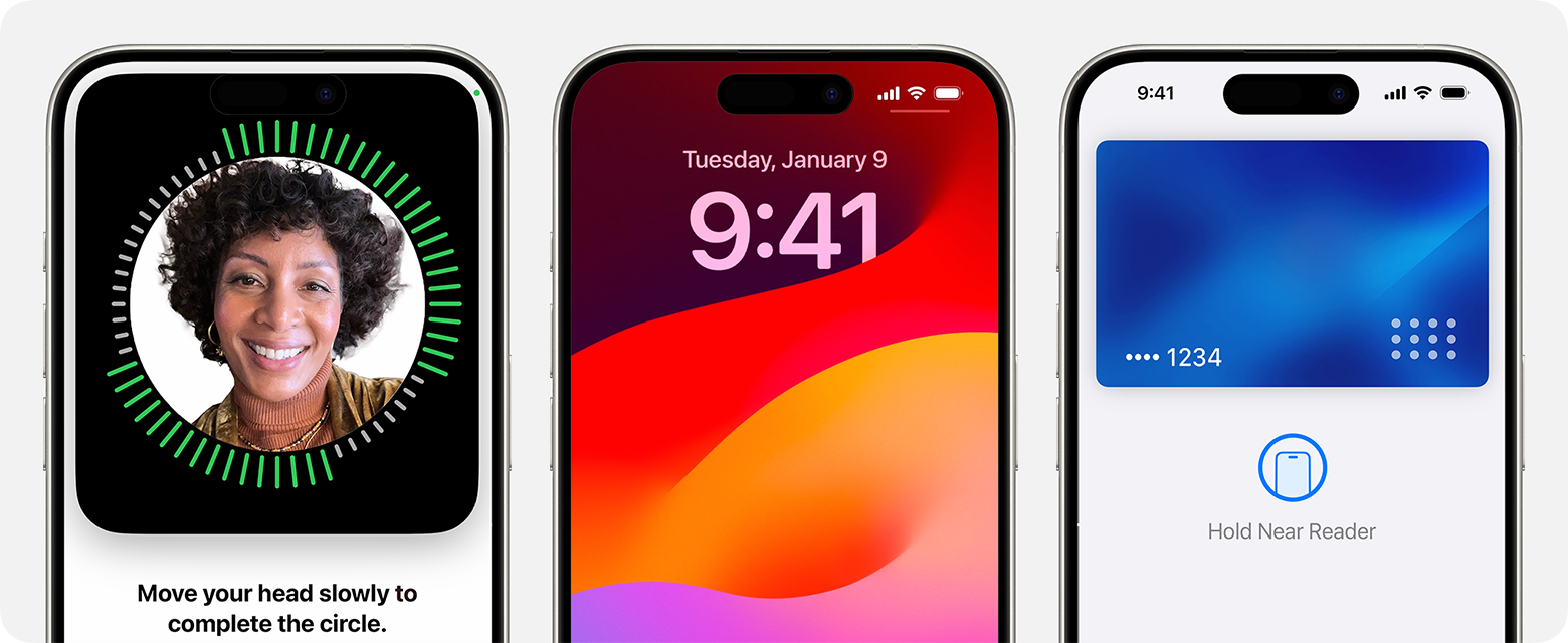 Some of the ways Face ID works on iPhone: setting up the feature, unlocking the phone and authenticating purchases