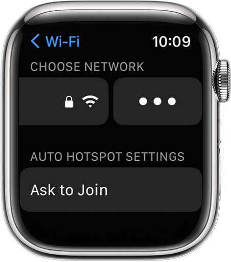 On Apple Watch, open the Wi-Fi settings