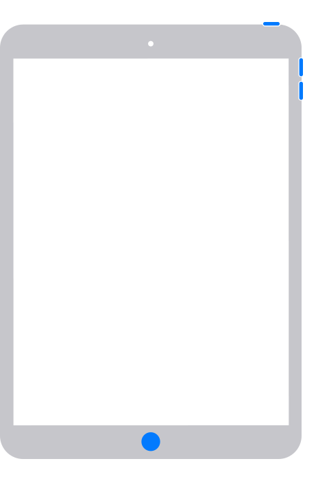 Image points out location of buttons on iPad.