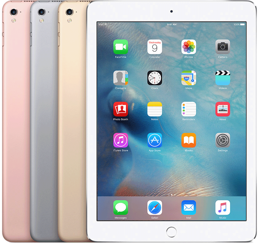 El iPad Pro (9,7 pulgadas) tiene un botón de inicio circular debajo de la pantalla y cámara trasera circular