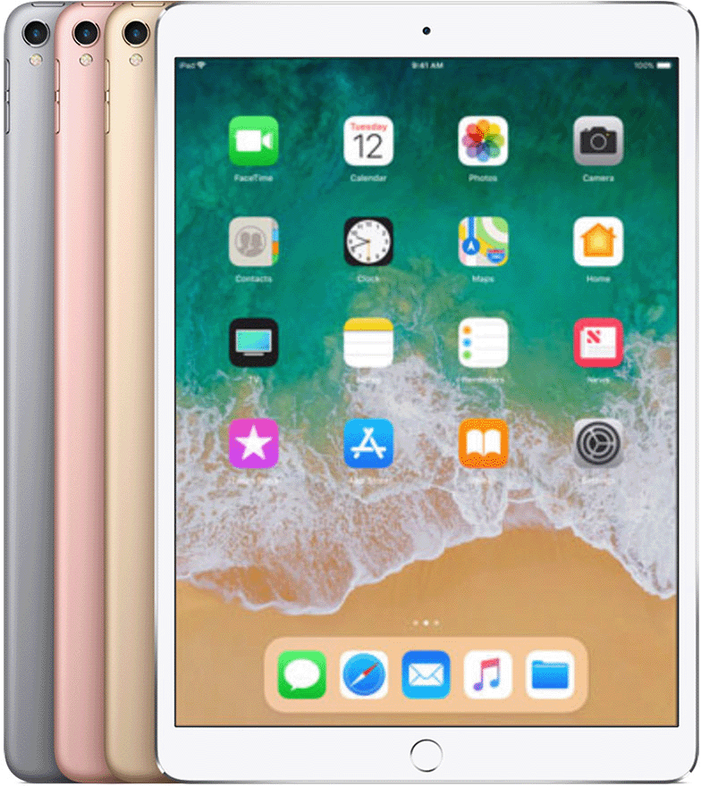 El iPad Pro (10,5 pulgadas) tiene un botón de inicio circular debajo de la pantalla y cámara trasera circular