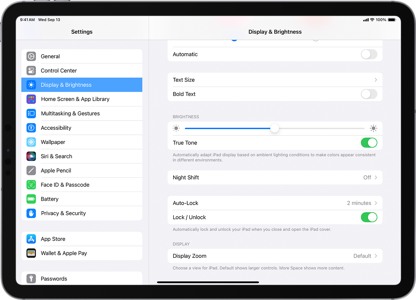 ipados-17-ipad-pro-settings-display-brightness-lock-unlock-on