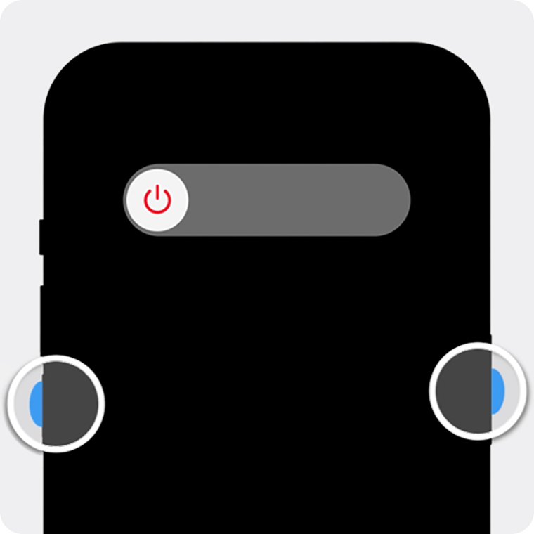 Questi sono il tasto laterale e il tasto Volume giù su un iPhone con Face ID.