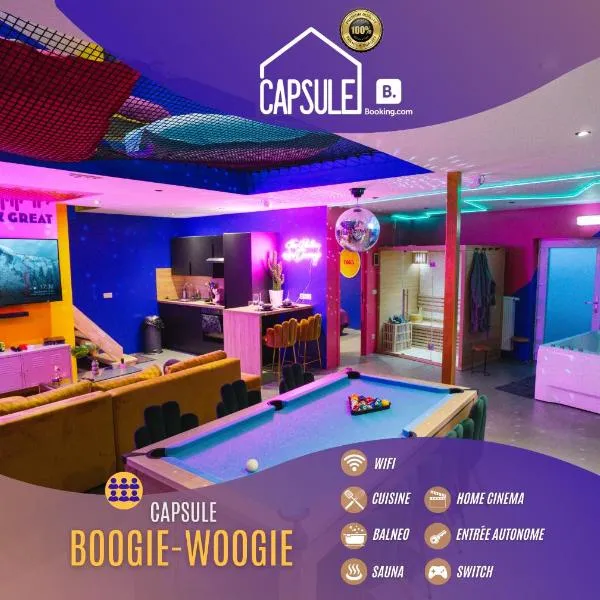 Capsule Boogie-Woogie - JACUZZI - SAUNA - BILLARD - JEUX - ECRAN GÉANT - FILET SUSPENDU - NETFLIX, hotel Monsban