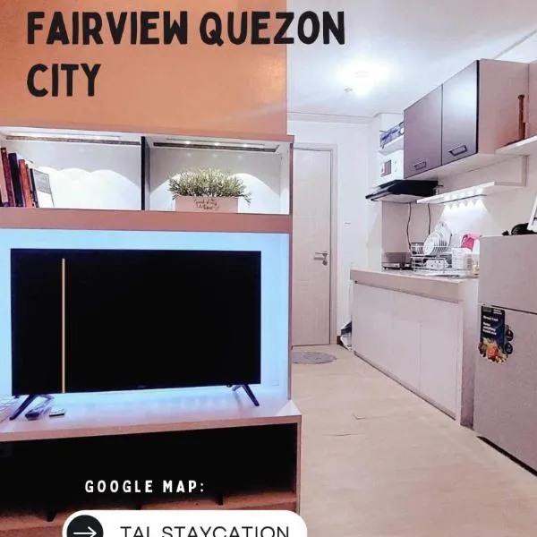 TAL Staycation 1 Bedroom 1 Bathroom & Kitchen ,Neflix,up to 300 to 400 mbps high speed internet cozy,spacious,accessible new condo unit at SMDC Trees Residence Quezon City โรงแรมในMangangpico