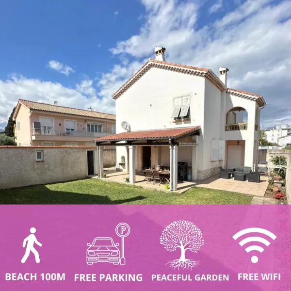 Villa - 100 m - Beach - Free Parking, hotel em Villeneuve-Loubet