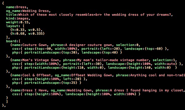 JSON syntax coloring