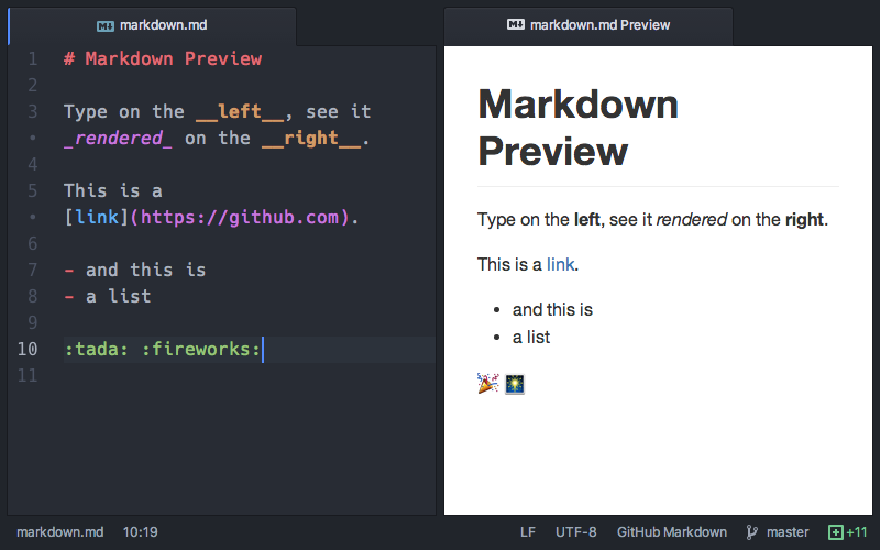 markdown-preview GitHub style