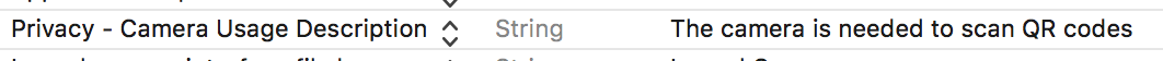 privacy - camera usage description
