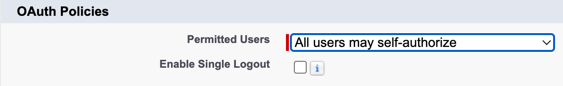 Enable self-authorization for users in Salesforce