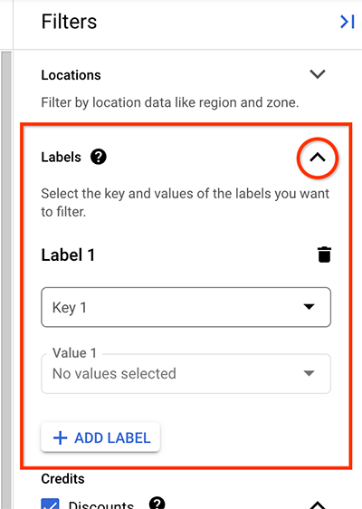 Como configurar os filtros de rótulos no painel de filtros.