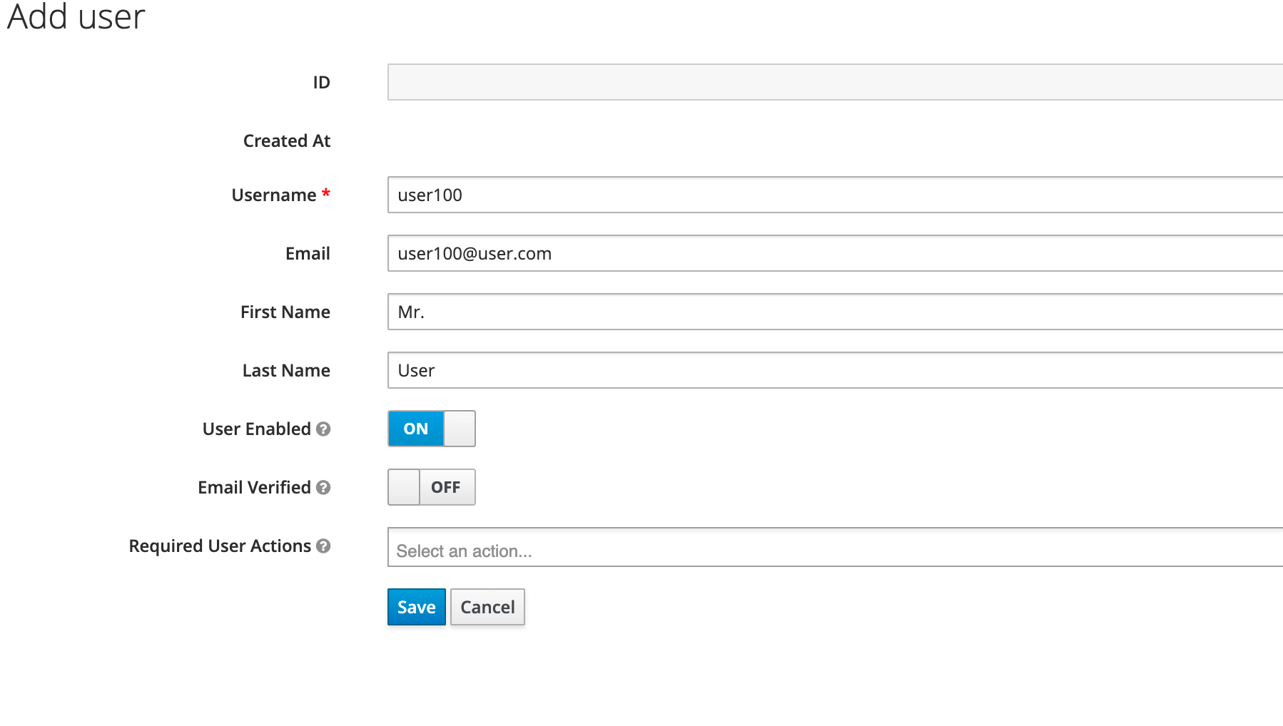 Keycloak add user.