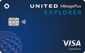 Clickable card art links to United (Service Mark) Explorer Card product page