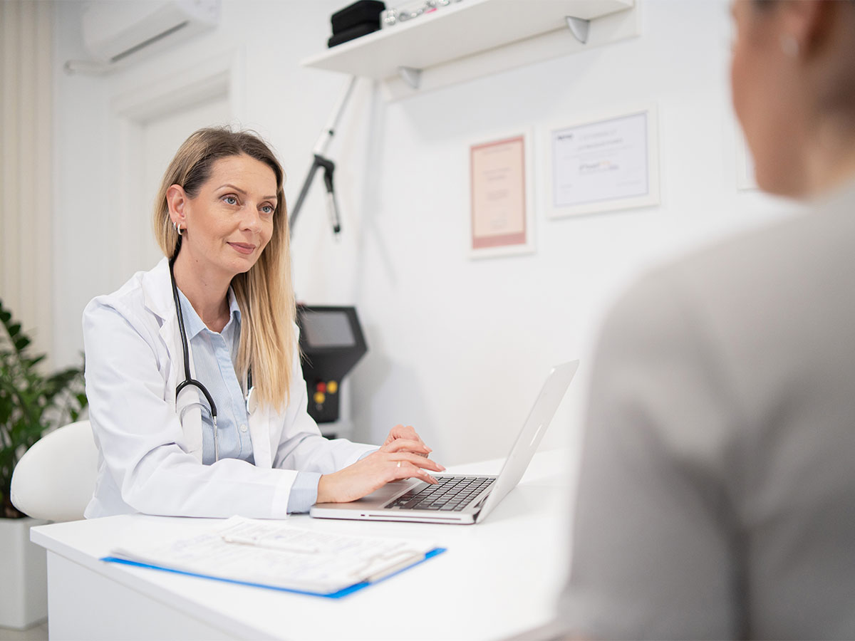 Doctor speaking to a patient