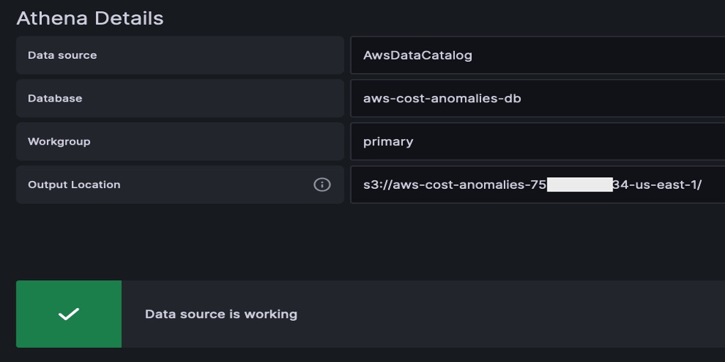 Configure Amazon Athena Data source in Amazon Managed Grafana