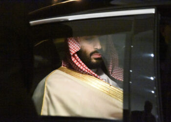 Saudi Crown Prince Mohammed bin Salman is driven to a meeting with Algerian Prime Minister upon the former's arrival at Algiers on December 2, 2018. (Photo by RYAD KRAMDI / AFP)        (Photo credit should read RYAD KRAMDI/AFP via Getty Images)