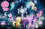 Size: 2000x1282 | Tagged: safe, applejack, fluttershy, pinkie pie, rainbow dash, rarity, spike, tree of harmony, twilight sparkle, alicorn, pony, g4, my little pony: friendship is magic, official, princess twilight sparkle (episode), season 4, cave, female, glowing flower, mane seven, mane six, mare, twilight sparkle (alicorn)