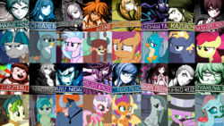 Size: 3200x1800 | Tagged: safe, screencap, apple bloom, gabby, gallus, iron will, marble pie, ocellus, pistachio, sandbar, scootaloo, silverstream, smolder, spike, star tracker, stygian, sweetie belle, twist, yona, changedling, changeling, dragon, earth pony, griffon, hippogriff, human, minotaur, pegasus, pony, unicorn, yak, g4, akane owari, byakuya togami, chart, chiaki nanami, comparison, cropped, crossover, cutie mark, cutie mark crusaders, danganronpa, danganronpa 2, female, filly, fuyuhiko kuzuryuu, game screencap, glasses, gundham tanaka, hajime hinata, hat, hiyoko saionji, ibuki mioda, impostor, kazuichi soda, mahiru koizumi, male, mare, mikan tsumiki, nagito komaeda, nekomaru nidai, peko pekoyama, screenshots, sheet, sonia nevermind, stallion, story included, student six, teruteru hanamura, text, wall of tags