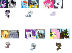 Size: 1800x1348 | Tagged: safe, artist:xxwerecatdipperxx, applejack, double diamond, fluttershy, gabby, limestone pie, pinkie pie, rainbow dash, rarity, shadow lock, thunderlane, twilight sparkle, oc, alicorn, griffon, hippogriff, pony, timber wolf, g4, baby, baby pony, crack shipping, doublepinkie, female, gabbydash, implied bestiality, interspecies, lesbian, magical lesbian spawn, male, next generation, offspring, parent:applejack, parent:double diamond, parent:fluttershy, parent:gabby, parent:limestone pie, parent:pinkie pie, parent:rainbow dash, parent:rarity, parent:shadow lock, parent:thunderlane, parent:timber wolf, parent:twilight sparkle, parents:applestone, parents:doublepinkie, parents:gabbydash, parents:rarilane, parents:twilock, ship:applestone, ship:rarilane, shipping, straight, twilight sparkle (alicorn), twilock