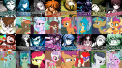 Size: 3200x1800 | Tagged: safe, screencap, apple bloom, babs seed, button mash, diamond tiara, gallus, ocellus, pipsqueak, rumble, sandbar, scootaloo, silverstream, smolder, snails, snips, sweetie belle, twist, yona, changedling, changeling, dragon, earth pony, griffon, hippogriff, human, pegasus, pony, unicorn, yak, g4, akane owari, apple b, byakuya togami, chart, chiaki nanami, colt, comparison, cropped, crossover, cutie mark, cutie mark crusaders, danganronpa, danganronpa 2, female, filly, fuyuhiko kuzuryuu, game screencap, glasses, gundham tanaka, hajime hinata, hat, hiyoko saionji, ibuki mioda, impostor, kazuichi soda, mahiru koizumi, male, mare, mikan tsumiki, nagito komaeda, nekomaru nidai, peko pekoyama, screenshots, sheet, sonia nevermind, stallion, story included, student six, teruteru hanamura, text, wall of tags