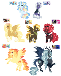 Size: 3115x3859 | Tagged: safe, artist:purfectprincessgirl, applejack, big macintosh, discord, fancypants, fluttershy, king sombra, pinkie pie, pokey pierce, princess celestia, princess luna, rainbow dash, rarity, thunderlane, trouble shoes, oc, alicorn, hybrid, pony, unicorn, g4, alicorn oc, antlers, blushing, celestimac, clothes, colored hooves, colored wings, colored wingtips, curved horn, draconequus hybrid, fancydash, female, floppy ears, floral head wreath, flower, freckles, glasses, high res, horn, interspecies offspring, jewelry, male, mare, neckerchief, necklace, offspring, parent:applejack, parent:big macintosh, parent:discord, parent:fancypants, parent:fluttershy, parent:king sombra, parent:pinkie pie, parent:pokey pierce, parent:princess celestia, parent:princess luna, parent:rainbow dash, parent:rarity, parent:thunderlane, parent:trouble shoes, parents:celestimac, parents:fancydash, parents:lunacord, parents:raripierce, parents:sombrapie, parents:thunderjack, parents:troubleshy, raripierce, rearing, ship:lunacord, ship:thunderjack, ship:troubleshy, shipping, simple background, sombrapie, stallion, straight, sweater, transparent background, unshorn fetlocks