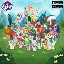 Size: 1080x1080 | Tagged: safe, gameloft, idw, big macintosh, big wig, carrot cake, chief thunderhooves, coral currents, cozy glow, cranky doodle donkey, flam, flim, fluttershy, gabby, gallus, ginger beard, gustave le grande, horwitz, hyper sonic, indiana pones, jeff letrotski, king aspen, lemon crumble, posey shy, prince rutherford, princess celestia, princess flurry heart, queen birch, queen chrysalis, rainbow harmony, rainbow trout (g4), sandbar, spike, twilight sparkle, yona, alicorn, buffalo, changeling, changeling queen, donkey, dragon, earth pony, fish, griffon, pegasus, pony, unicorn, yak, g4, reflections, brothers, evil celestia, evil counterpart, female, flim flam brothers, friendship student, horn, indiana jones, male, mare, mirror universe, older, older twilight, older twilight sparkle (alicorn), outdoors, princess twilight 2.0, reversalis, siblings, stallion, twilight sparkle (alicorn)