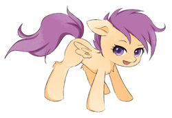 Size: 750x516 | Tagged: safe, artist:sangyu90178, scootaloo, pegasus, pony, g4, cute, cutealoo, solo